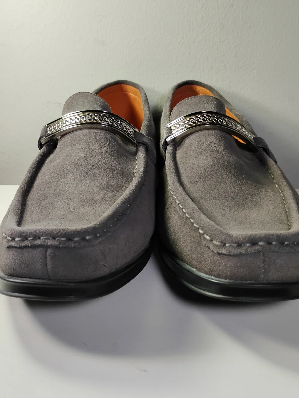 Stacy Adams Men’s Gray Suede Bit Loafers
